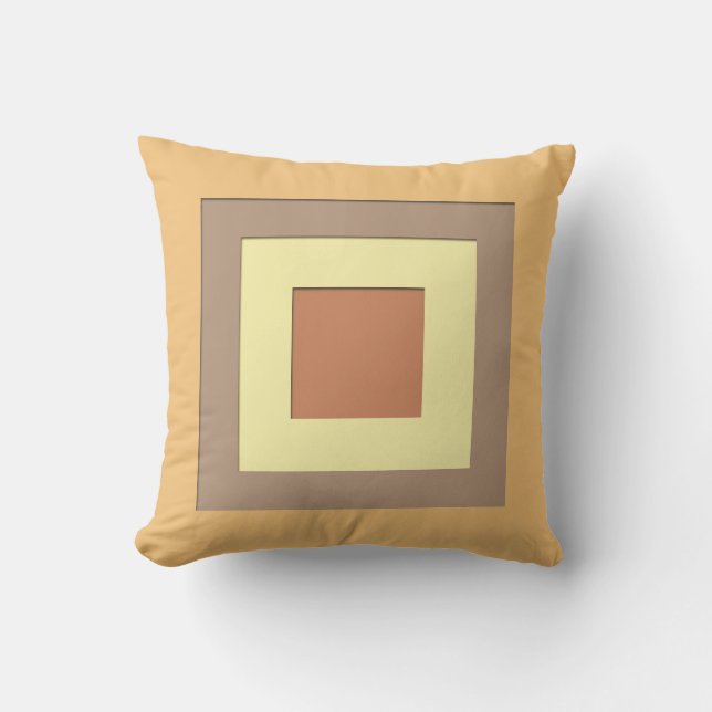 Coussin Carrés superposés de style milieu de siècle - Jaun (Recto)