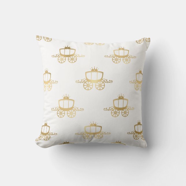 Coussin Carrosses Dorés Cendrillon Princesse Royale Magie (Recto)