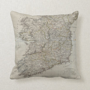 Coussin Carte 1804 de l'Irlande