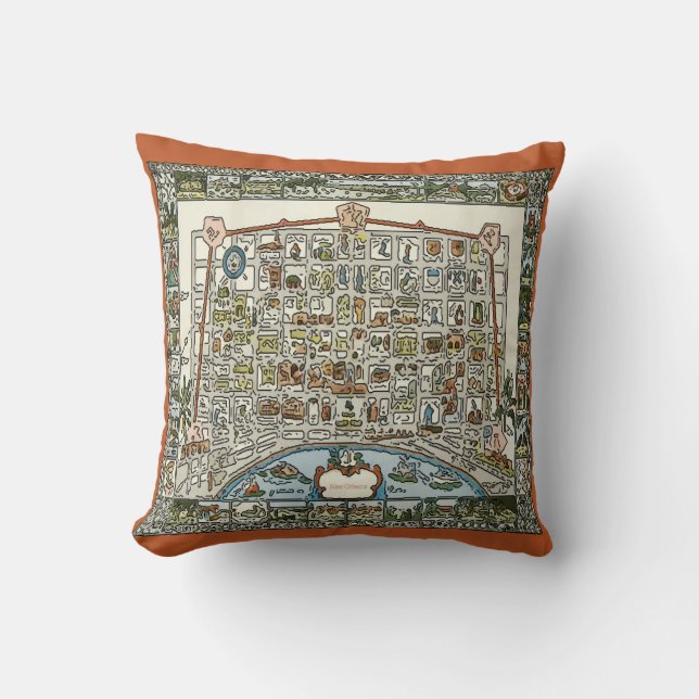 Coussin Carte Abstraite de la Nouvelle-Orléans (Recto)