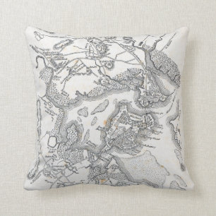 Coussin Carte antique de Boston   1775-1776