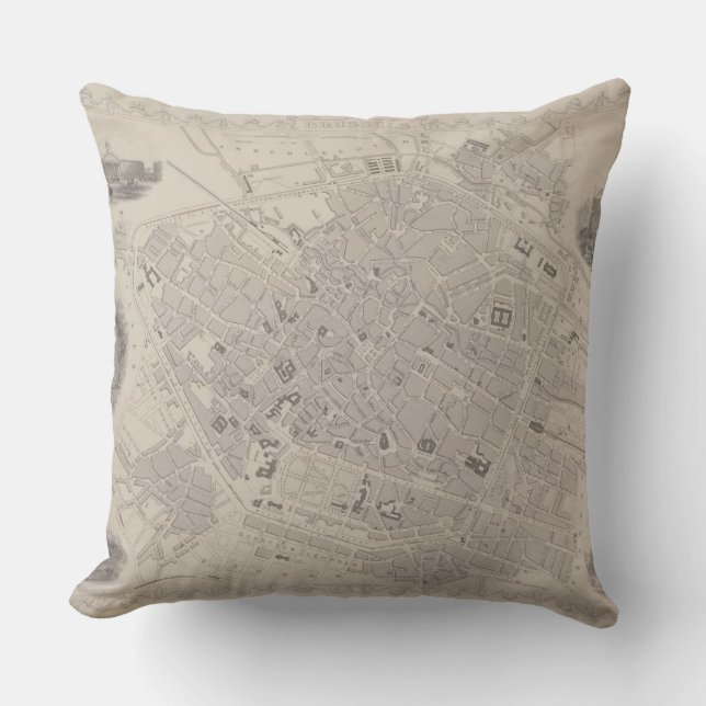 Coussin Carte antique de la Belgique (Recto)