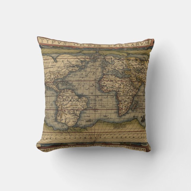 Coussin Carte antique du monde (Recto)