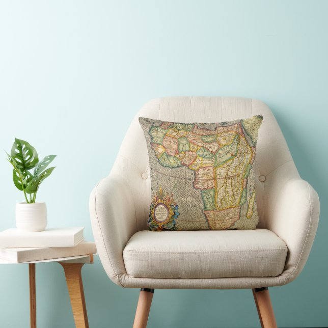 Coussin Carte antique du monde de Gerardus Mercator représ (Chaise)