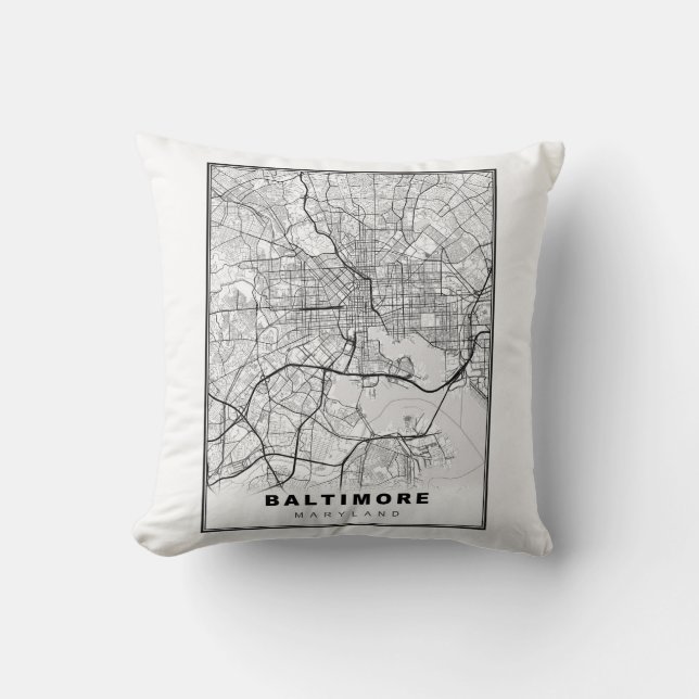 Coussin Carte Baltimore (Recto)