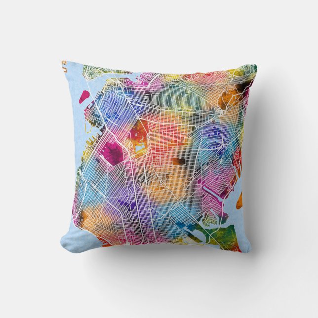 Coussin Carte Brooklyn New York (Recto)