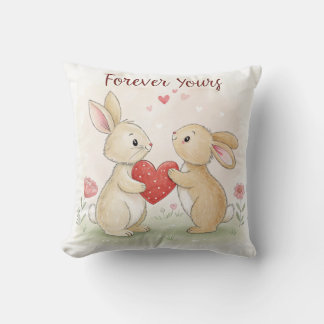 Coussin Carte Bunny romantique - Pour toujours votre