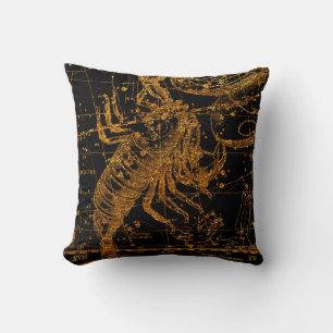 Coussin Carte Céleste Signe Astrologique Or Scorpion
