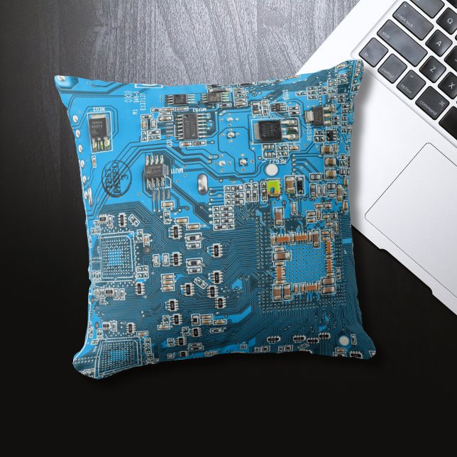 Coussin Carte circuit bleu circuit imprimé à circuit impri (Créateur téléchargé)