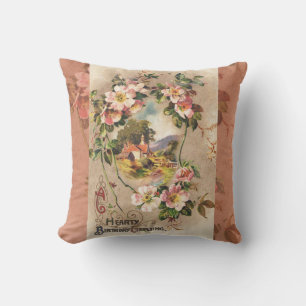 Coussin Carte d'anniversaire vintage