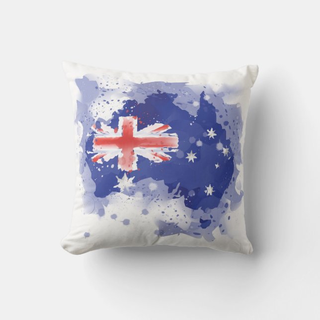 Coussin Carte d'aquarelle de l'Australie (Recto)