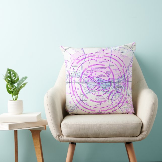 Coussin Carte d'aviation (Chaise)