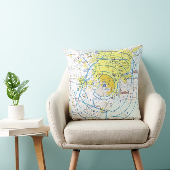 Coussin Carte d'aviation (Chaise)