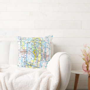 Coussin Carte d'aviation
