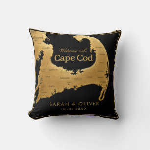 Coussin Carte de bienvenue élégante de Cape Cod