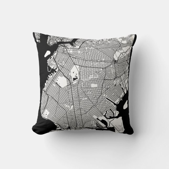 Coussin Carte de Brooklyn New York (Recto)