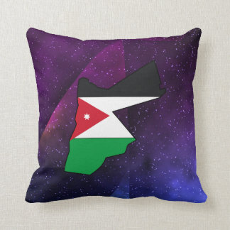 Coussin carte de drapeau de la Jordanie sur l'arrière -
