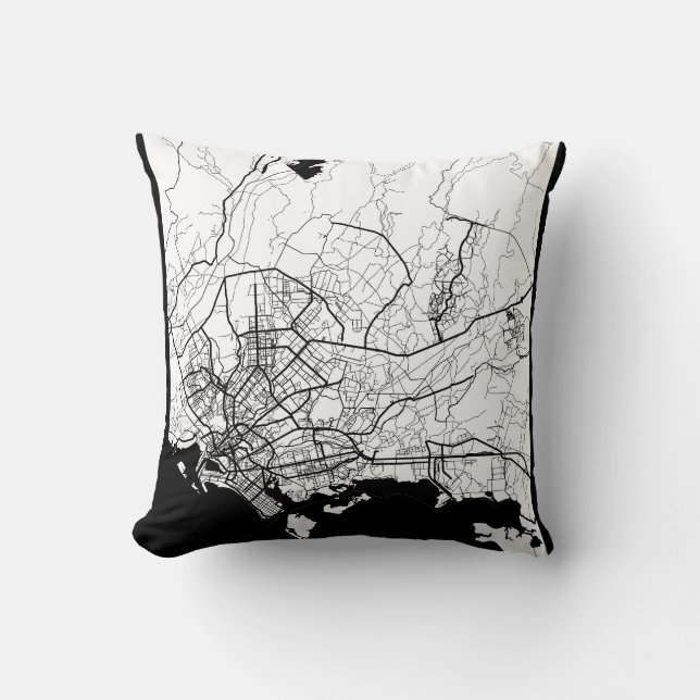 Coussin Carte de Karachi Pakistan (Recto)