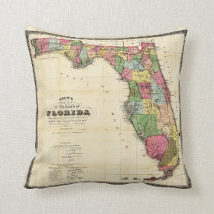 Coussin Carte de la Floride (1870)