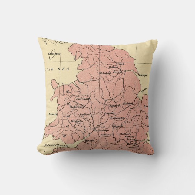 Coussin Carte de la guerre des roses (Recto)