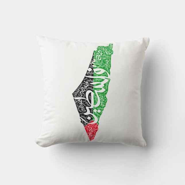 Coussin Carte de la Palestine libre et drapeau du Canada ( (Recto)