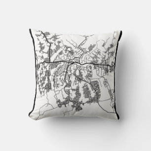 Coussin Carte de la ville de Kananga République démocratiq