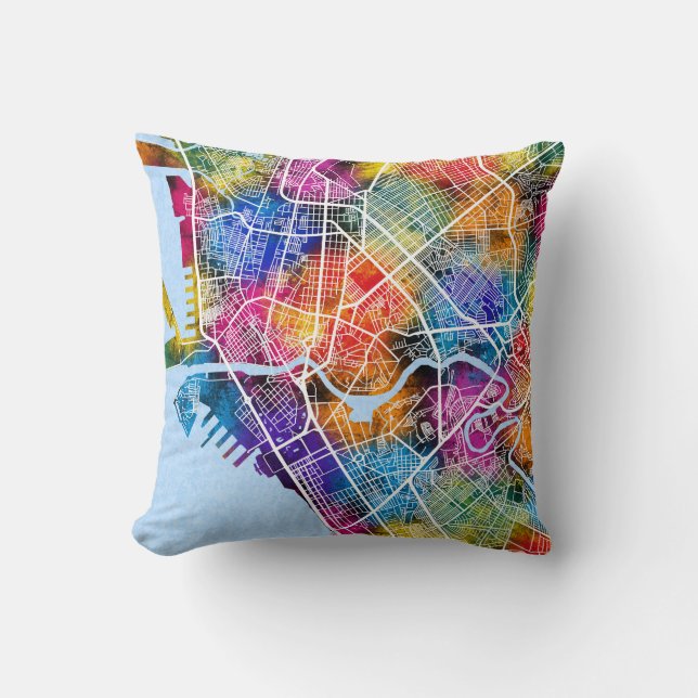 Coussin Carte de la ville de Manille aux Philippines (Recto)