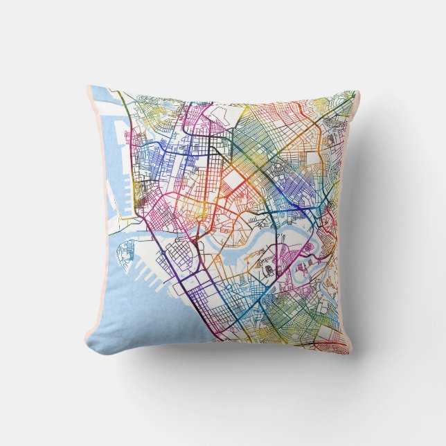 Coussin Carte de la ville de Manille aux Philippines (Recto)