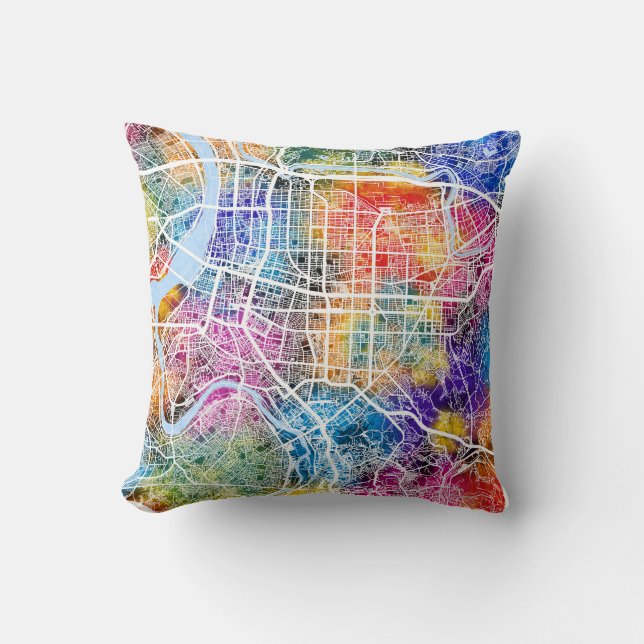 Coussin Carte de la ville de Taipei Taiwan (Recto)