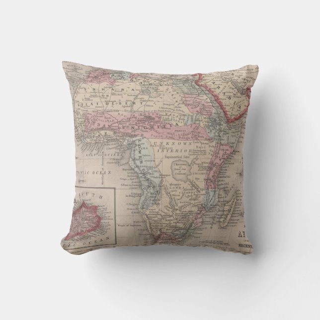 Coussin Carte de l'Afrique avec la Ste.Hélène (Recto)