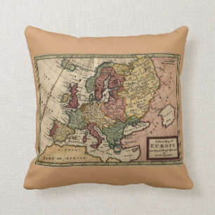 Coussin Carte de l'antiquaire 1721 de l'Europe par la