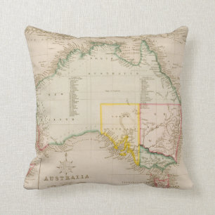 Coussin Carte de l'Australie et de la Nouvelle Zélande