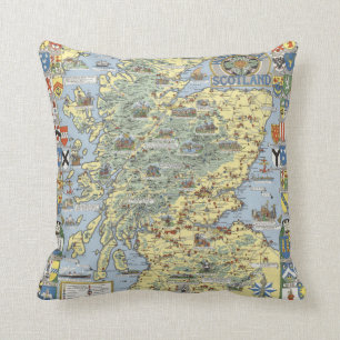 Coussin Carte de l'Ecosse historique