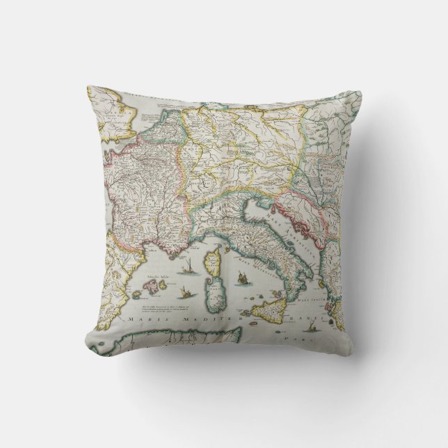 Coussin Carte de l'empire de Charlemagne (Recto)