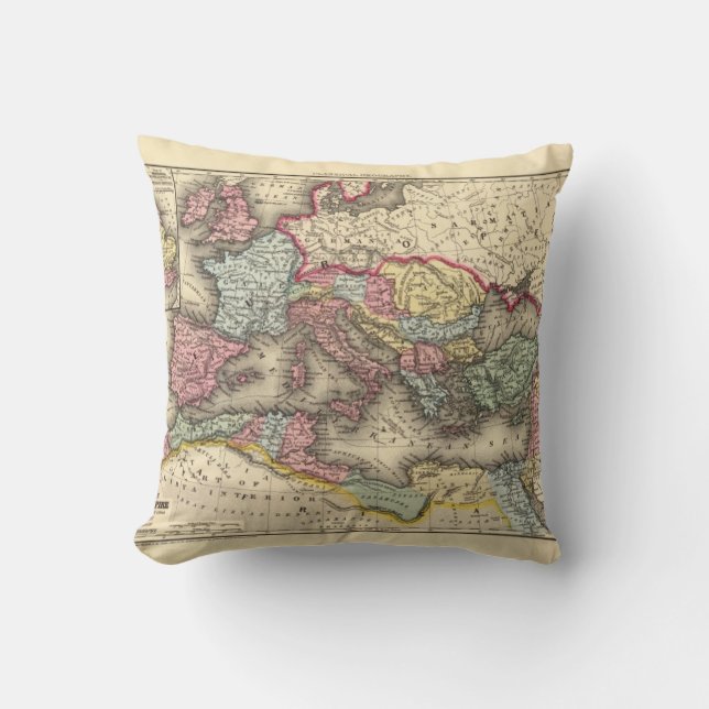 Coussin Carte de l'empire romain (Recto)