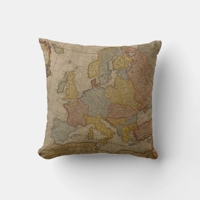 Coussin Carte de l'Europe | 1700 (Recto)