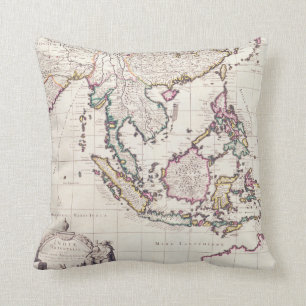 Coussin Carte de l'Inde et des Indes est