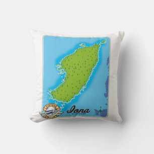 Coussin Carte de l'Iona Écosse