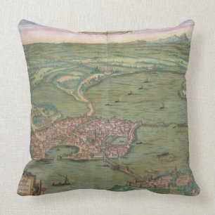 Coussin Carte de Mantua, de "Civitates Orbis Terrarum" par