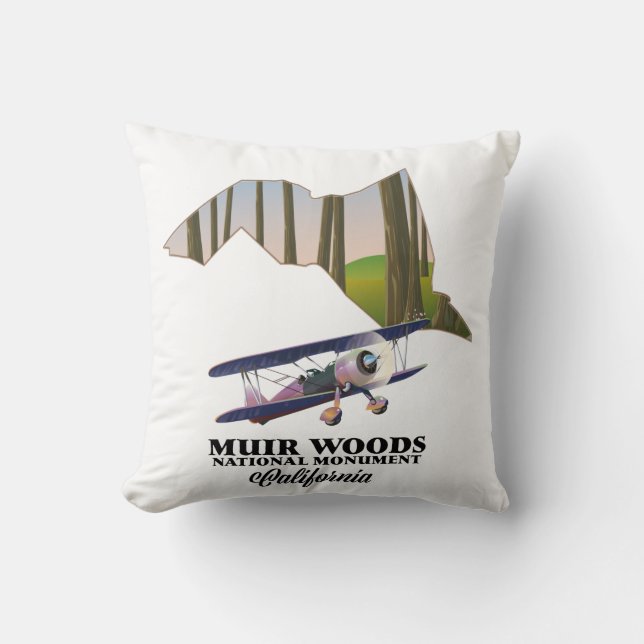 Coussin Carte de Muir Woods National Monument affiche de v (Recto)