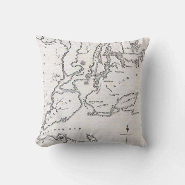 Coussin Carte de New York et de la proximité (Recto)