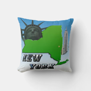 Coussin Carte de New York, Statue de la Liberté, Monument