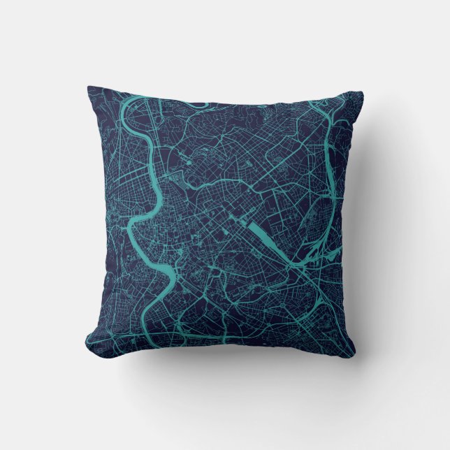 Coussin Carte de Rome (Recto)
