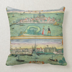 Coussin Carte de Rotterdam et de Gouda, de 'Civitates