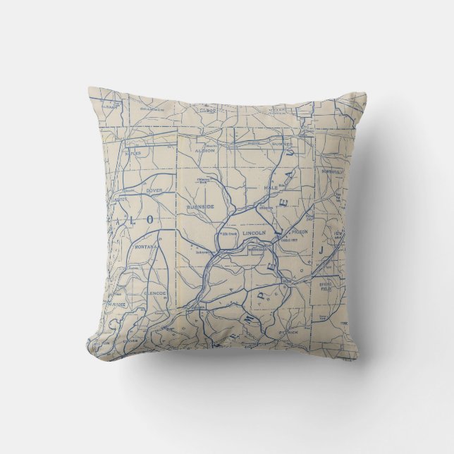 Coussin Carte de route de bicyclette du Wisconsin 6 (Recto)