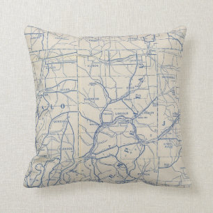 Coussin Carte de route de bicyclette du Wisconsin 6