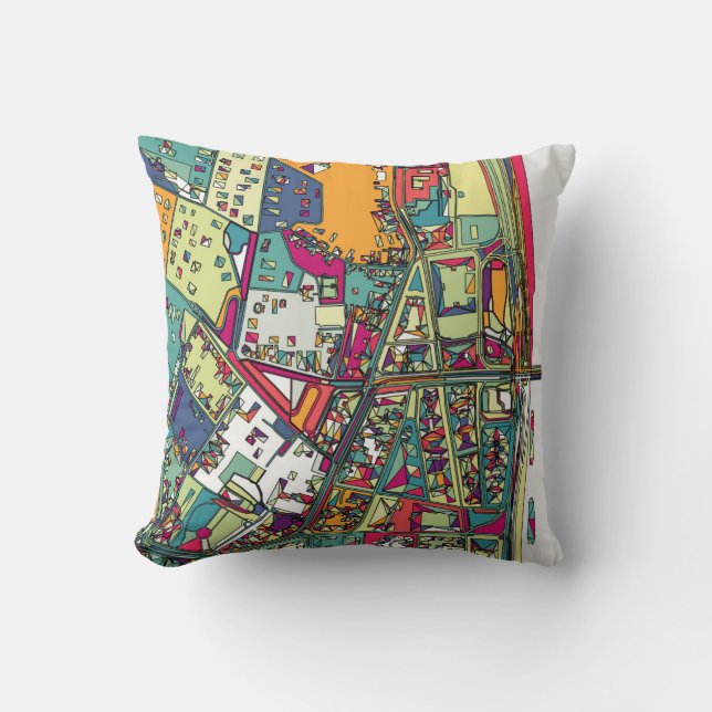Coussin Carte de ville de Budapest, Hongrie | (Recto)