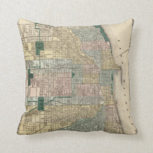 Coussin Carte de ville de Chicago