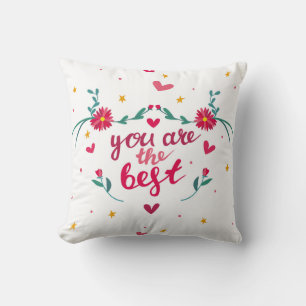 Coussin Carte de voeux de Saint Valentin avec les coeurs,