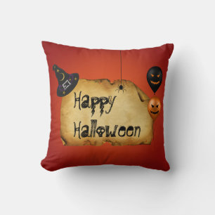Coussin Carte de vœux Halloween vieux parchemin